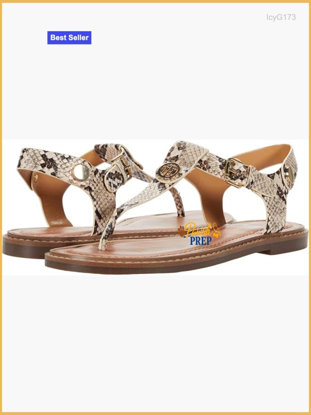 Women's T-Strap Flat Sandals with Buckle Closure - Casual Flip Flop Style